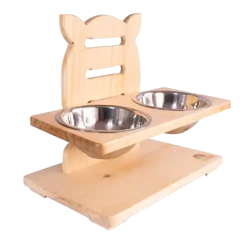 Comedero Ascensor Gato Madera Pino Talla M