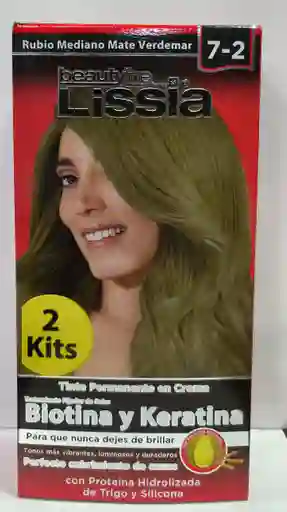 Tinte Lissia 2 Kits Rubio Mediano Mediano Mate Verdemar 7-2 120g