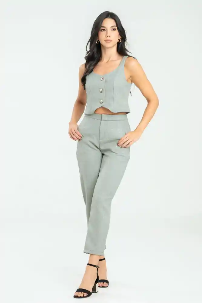 Pantalon Gazel Color Gris Medio Talla 8