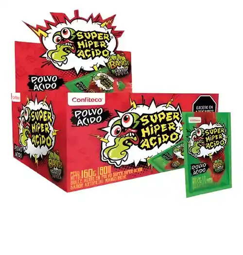 Dulce En Polvo Super Hiper Acido Fresa X80