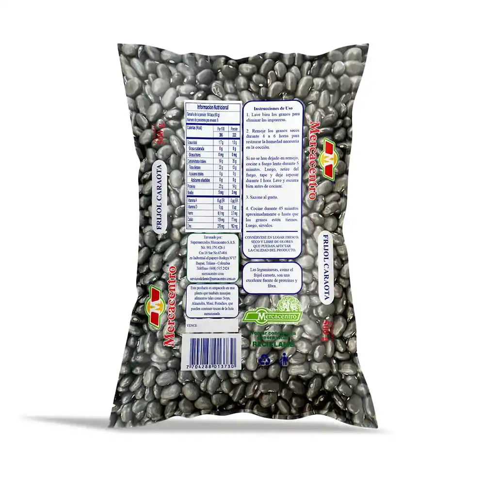 Frijol Caraota Mercacentro 500 G