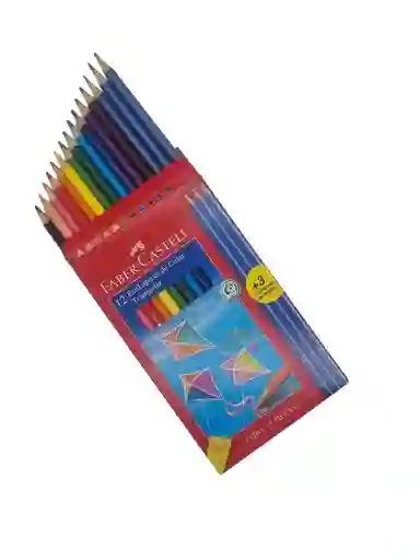 Colores Triangulares Faber Castell X 12 Mas 3 Lapices Grafito
