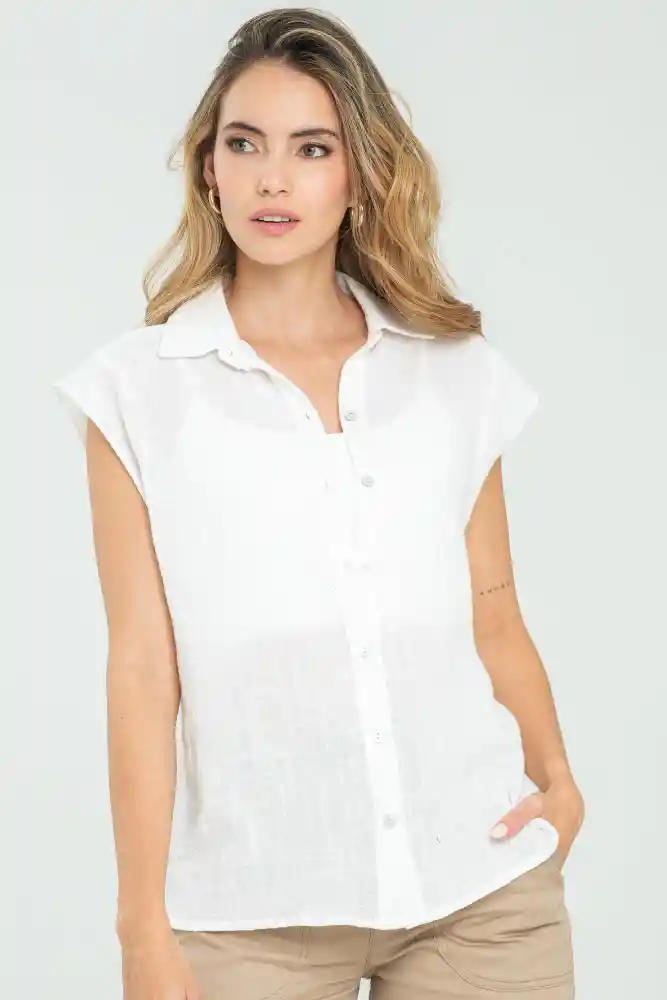 Blusa Josephine Color Blanco Crudo Talla Xs