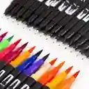 Marcadores Doble Punta Punta Pincel Lettering Estuche 72pcs