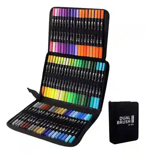 Marcadores Doble Punta Punta Pincel Lettering Estuche 72pcs