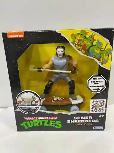 Figura Tortuga Ninja En Patineta Con Impulso Casey Jones