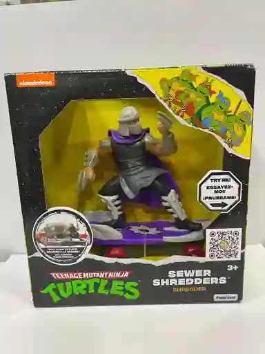 Figura Tortuga Ninja En Patineta Con Impulso Shredder