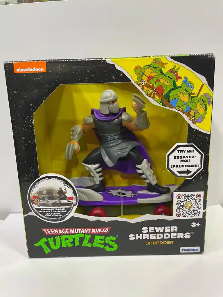 Figura Tortuga Ninja En Patineta Con Impulso Shredder