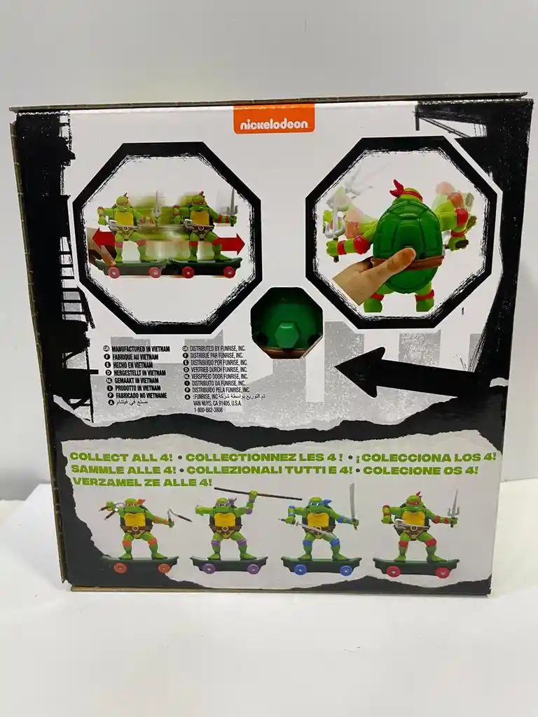 Figura Tortuga Ninja En Patineta Con Impulso Raphael