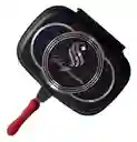 Sarten Doble Parrilla Mármol Shaffhausen Antiherente 36 Cm