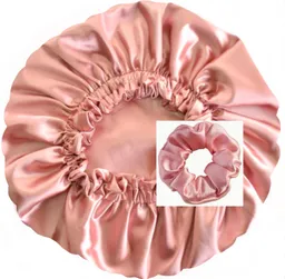 Gorro En Satin + Bamba En Satin Palo De Rosa