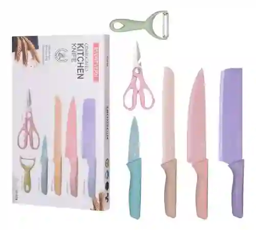 Set De Cuchillos Knife Bali 6 Piezas Con Pelador De Papa Innovo
