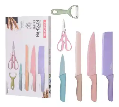 Set De Cuchillos Knife Bali 6 Piezas Con Pelador De Papa Innovo