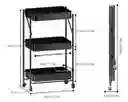Carro Plegable Organizador 3 Niveles Metalico Cocina Hogar