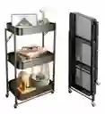 Carro Plegable Organizador 3 Niveles Metalico Cocina Hogar