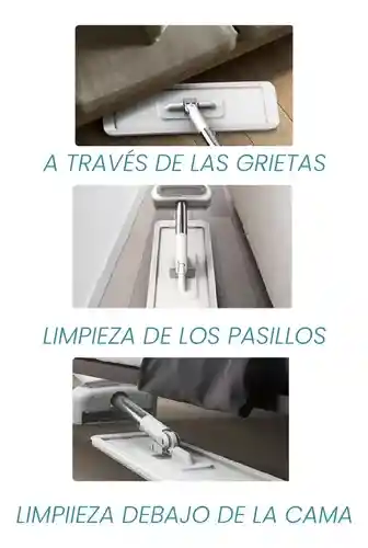 Trapero Barredor Con 2 Mopas Microfibra Limpieza De Pisos Innovo