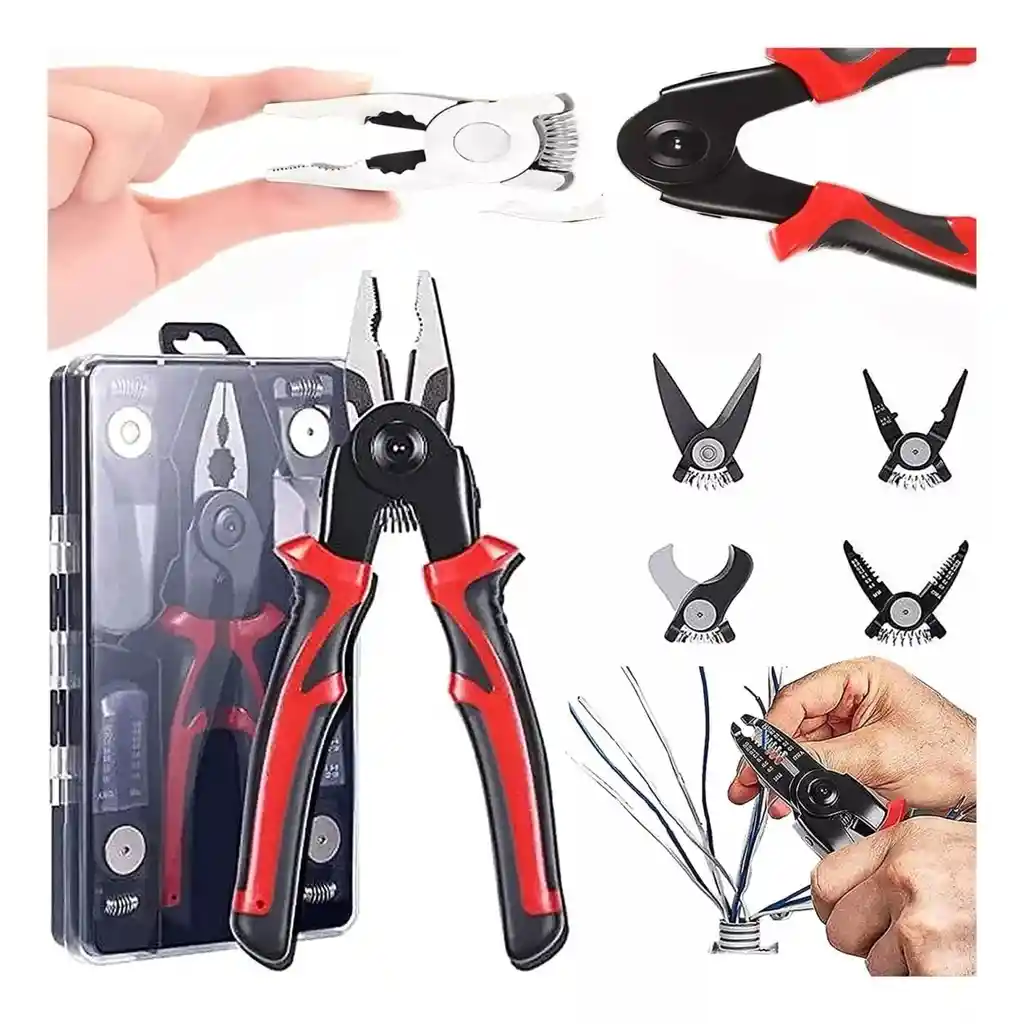 Kit Herramientas Alicates 5 En 1 Cabezal Intercambiable