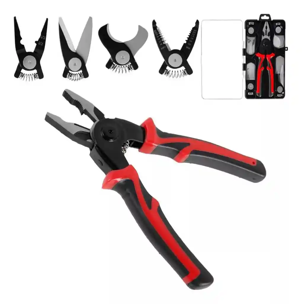 Kit Herramientas Alicates 5 En 1 Cabezal Intercambiable