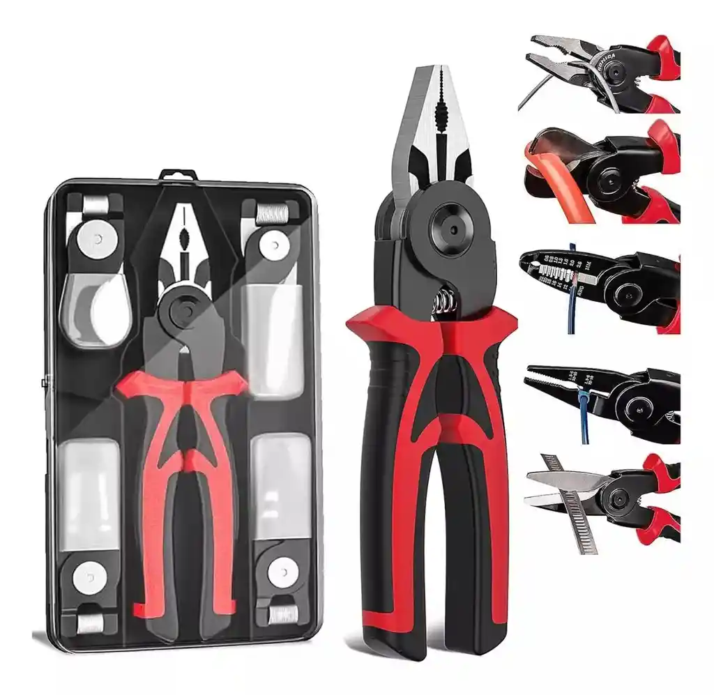 Kit Herramientas Alicates 5 En 1 Cabezal Intercambiable