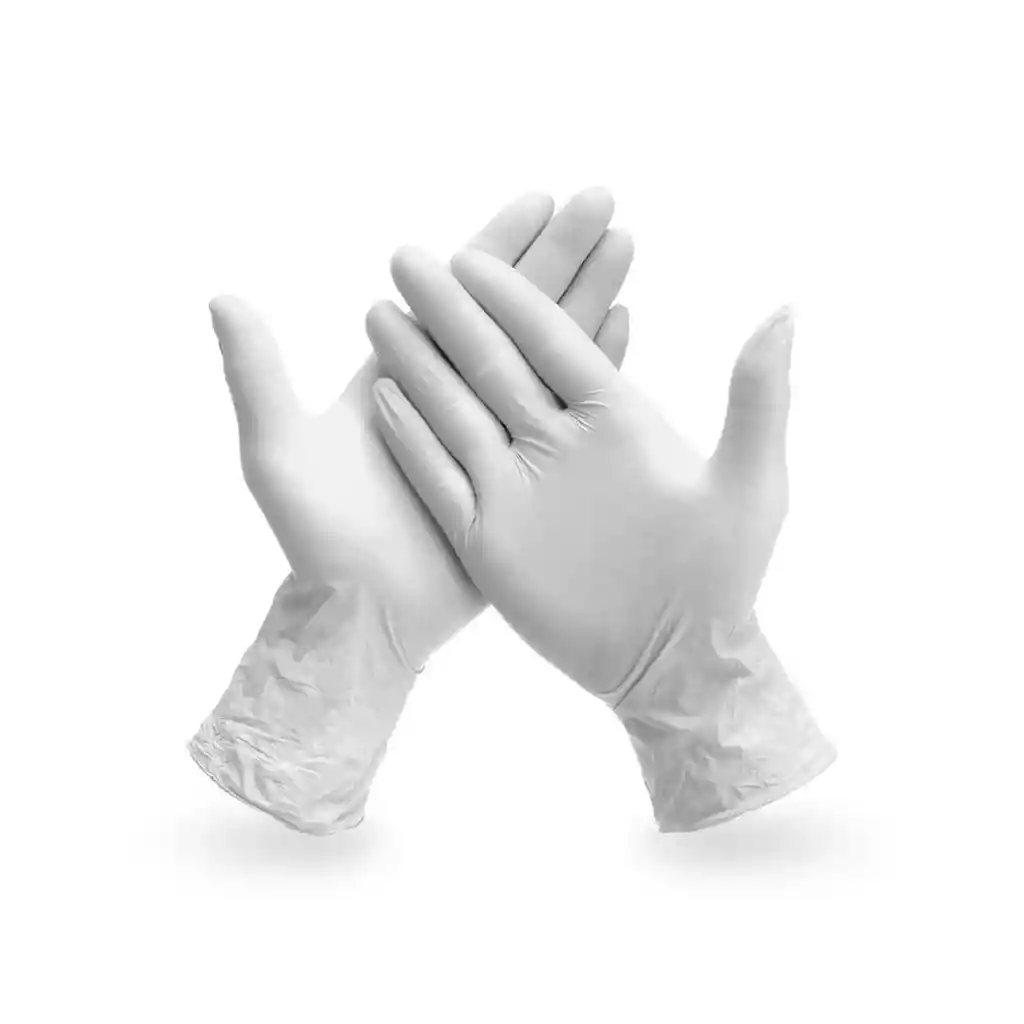 Par De Guantes De Nitrilo Blancos Guante De Enfermería X2 Talla S