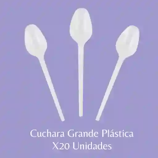 Cucharas De Plástico Blanca X20 Unidades (grande)