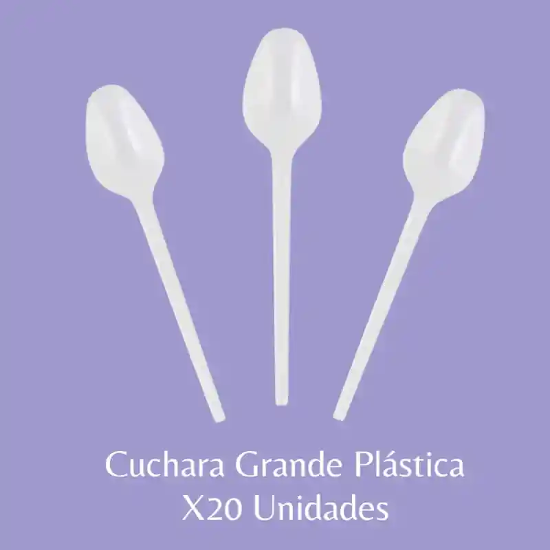 Cucharas De Plástico Blanca X20 Unidades (grande)
