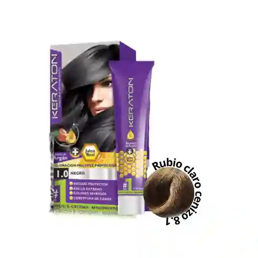 Tinte 8.1 Rubio Claro Cenizo Keraton 120ml