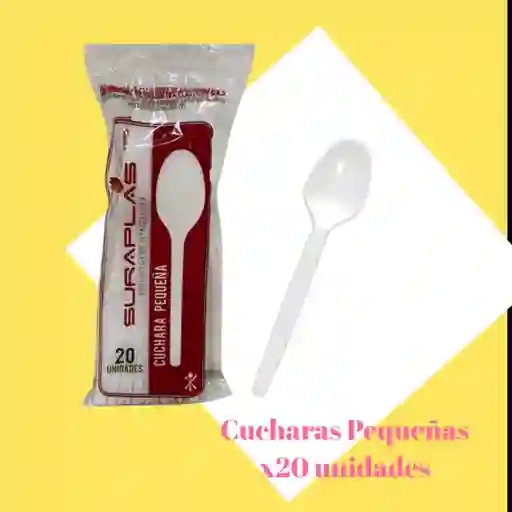 Cucharas De Plástico Blanca X20 Unidades Postre - Café