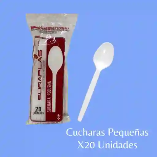 Cucharas De Plástico Blanca X20 Unidades Postre - Café