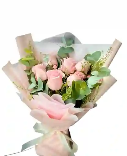 Flores De Rosas Rosadas X6