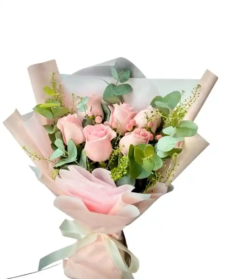 Flores De Rosas Rosadas X6