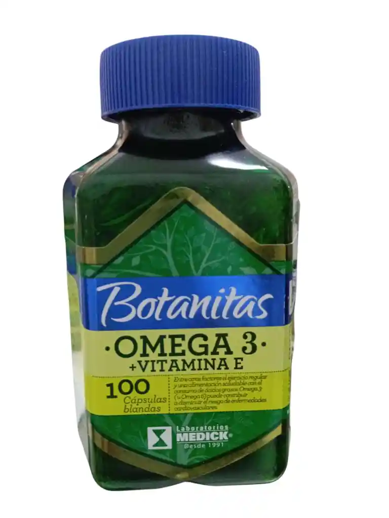 Omega 3 Mas Vitamina E X 100 Capsulas Blandas Botanitas