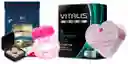 Kit Power Sex, Anillo Vibrador, Preservativo Vitalis Comfort Plus Y Lubricante Multiorgasmo