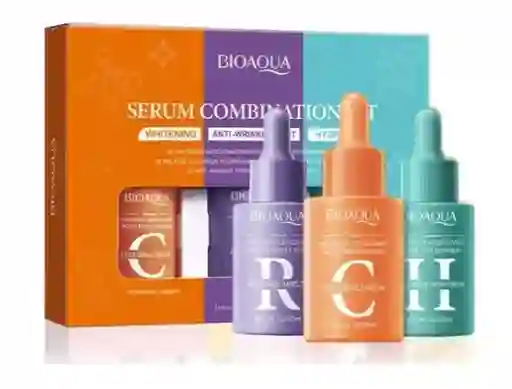 Bioaqua Piel De Cristal Kit Sueros Faciales Vitamina C Retinol Hialuronico