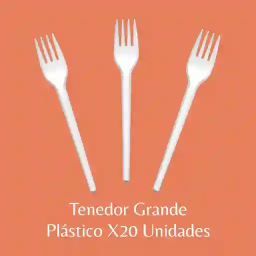 Tenedor Grande De Plástico X20 Unidades