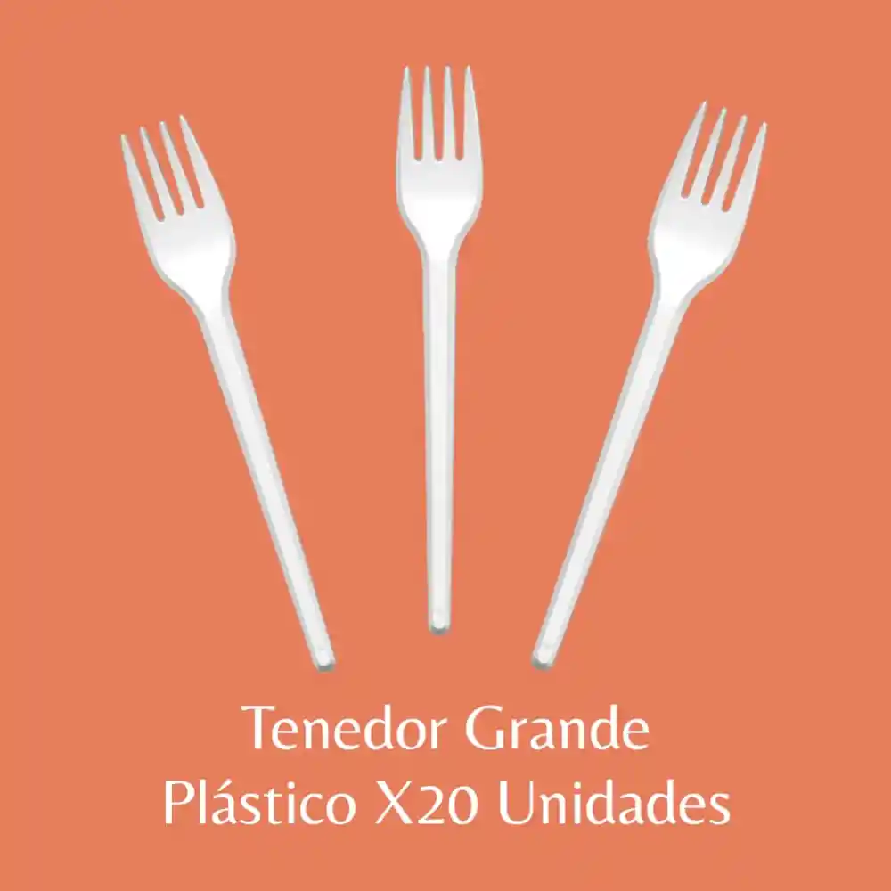 Tenedor Grande De Plástico X20 Unidades