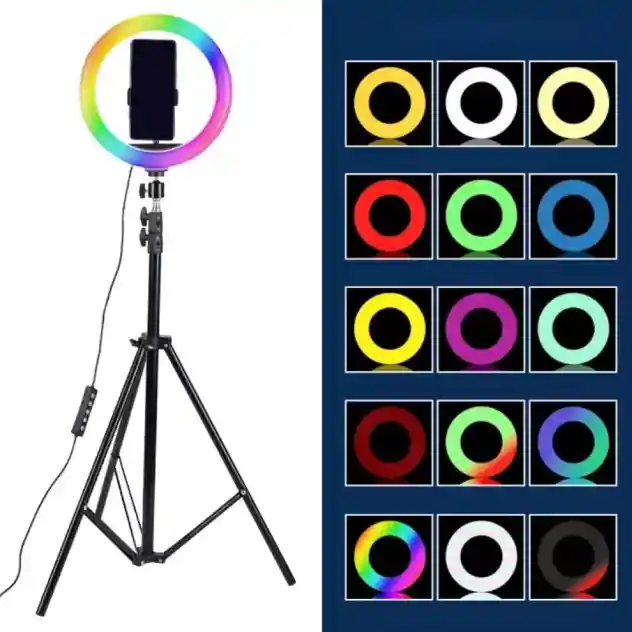 Aro De Luz Led Rgb Colores 33cm Mj33