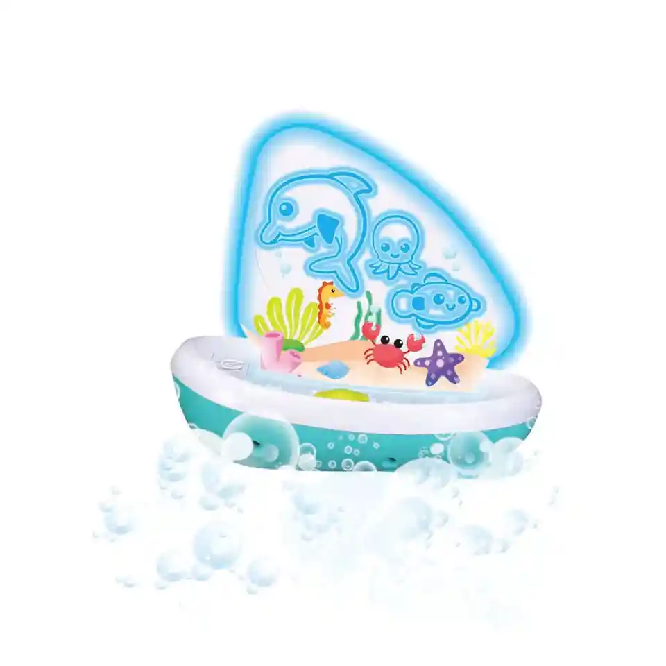Juguete Para El Baño Barco Con Luces Niños Y Niñas