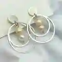 Aretes Argollas De Plata Y Perlas