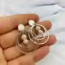 Aretes Argollas De Plata Y Perlas