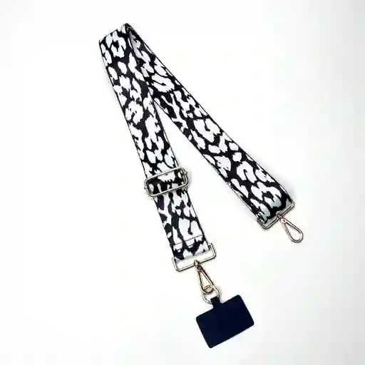 Strap Celular Leopardo Blanco