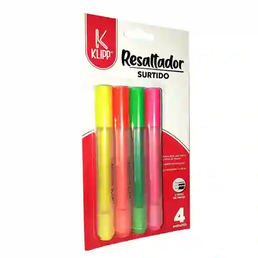 Resaltador 4 Und Surtido Klipp-line