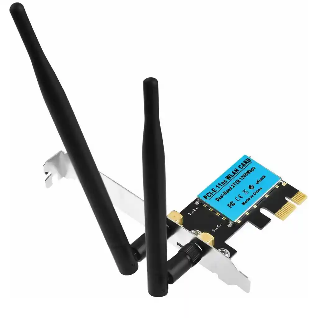Tarjeta Wifi Doble Banda 2t2r 1200mbps Pci-e 11ac 2 Antenas