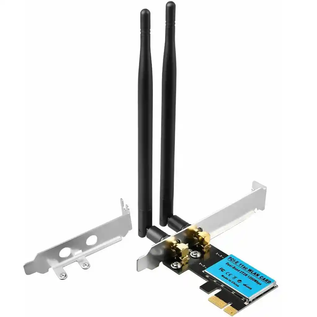 Tarjeta Wifi Doble Banda 2t2r 1200mbps Pci-e 11ac 2 Antenas