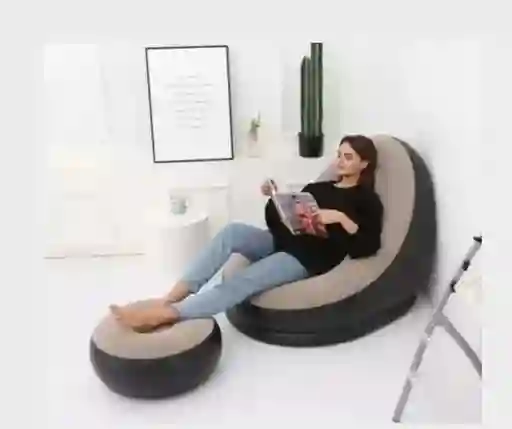 Sofá Sillón Genérico Puff Con Reposapiés Inflable.