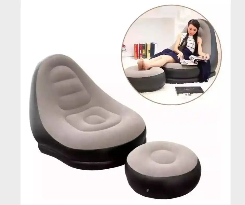 Sofá Sillón Genérico Puff Con Reposapiés Inflable.