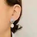 Aretes De Plata Y Perlas Planas