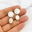 Aretes De Plata Y Perlas Planas