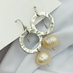 Aretes De Plata Y Perlas