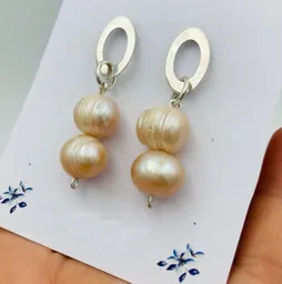 Aretes De Plata Y Perlas Naturales